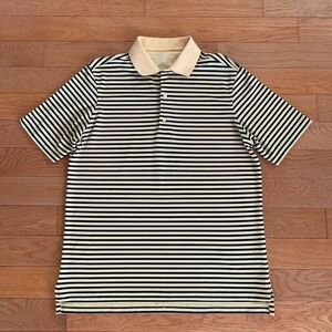 Fairway & Greene F&G Tech Golf Polo Mens M Striped Yellow Black